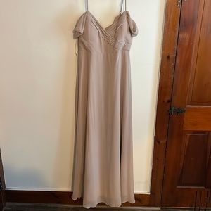 Buddy Grey Taupe bridesmaid gown
